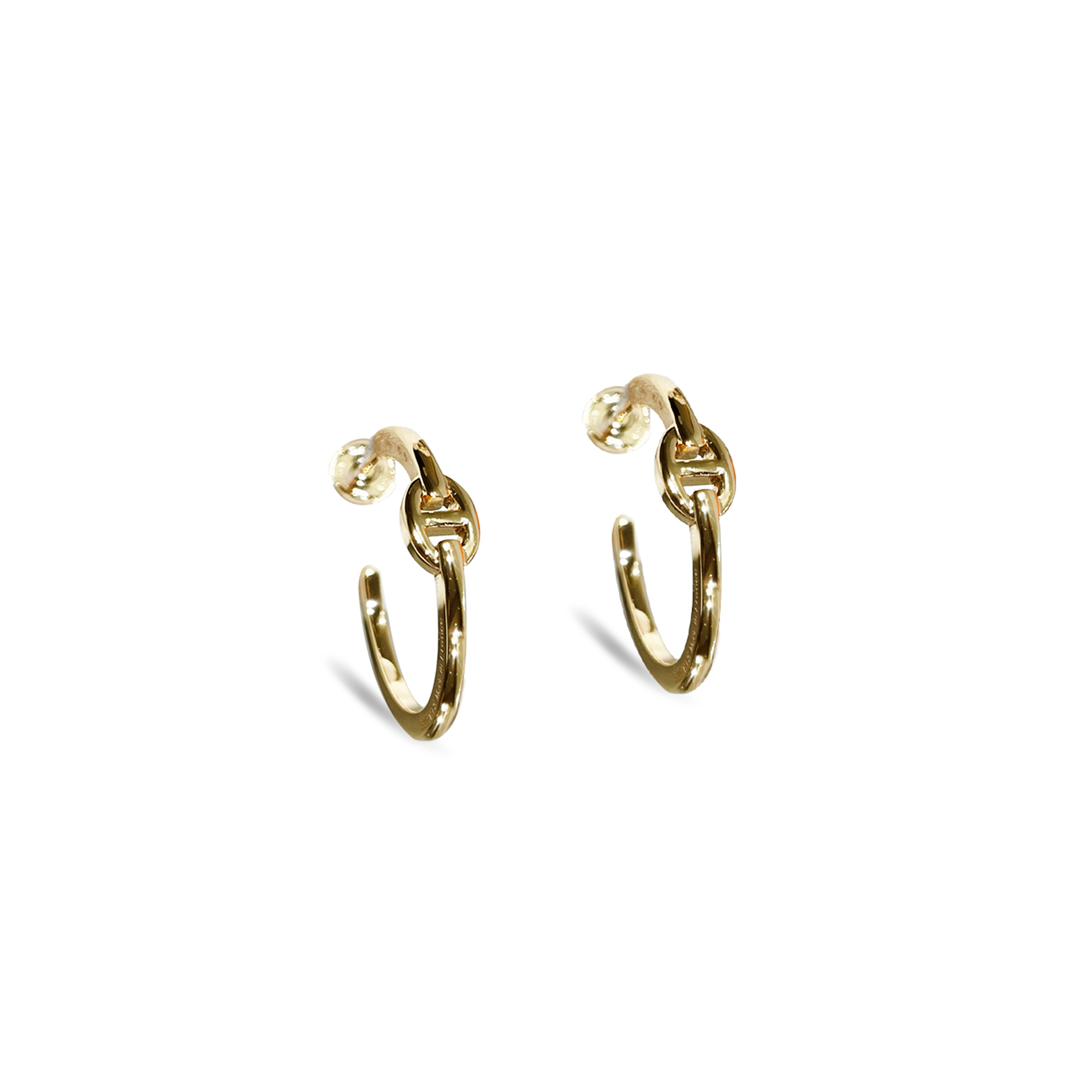 H*R*ES CHAINE D'ANCRE ENCHAINEE EARRINGS, LARGE MODEL H109510H00